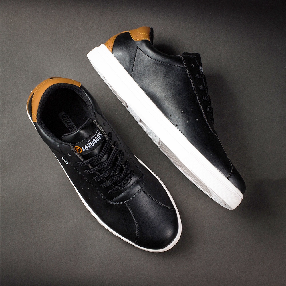 SMITH BLACK |ManNeedMe x FlazhBack| Sepatu Sneakers Pria Kets Casual ORIGINAL