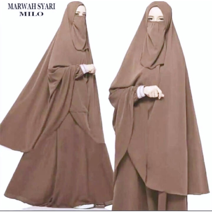 Jual Gamis Cadar Syari Marwah / Gamis Set Khimar Cadar / Gamis Set