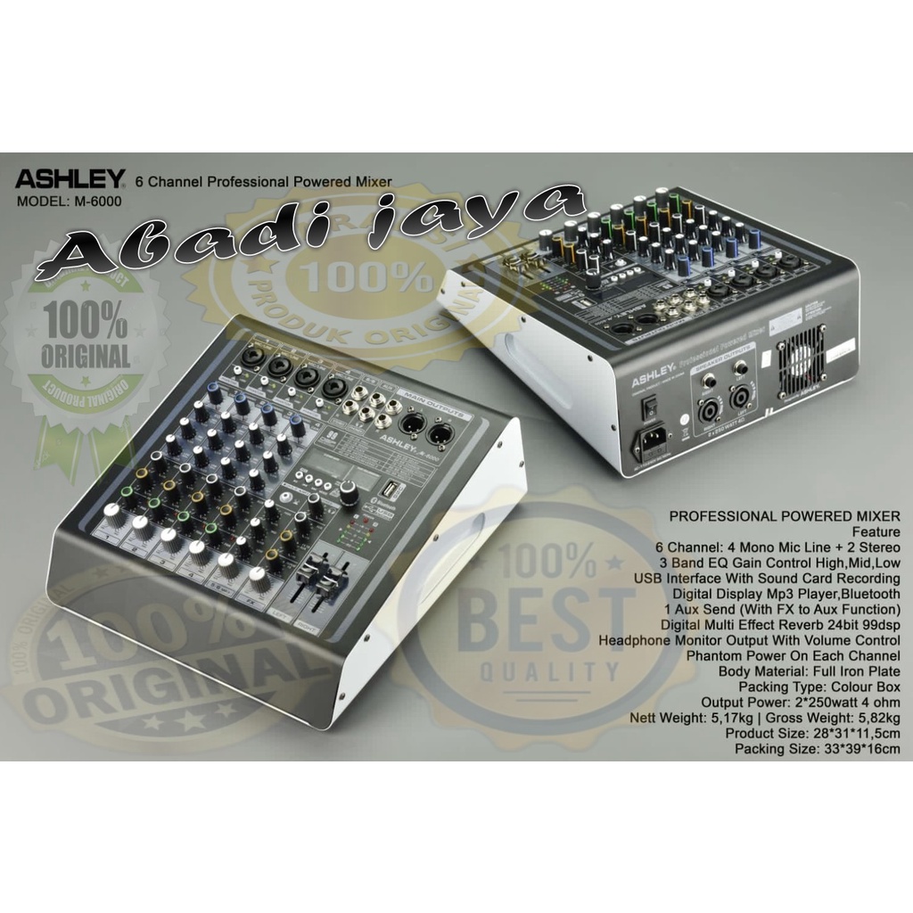 power mixer ashley m6000 ashley m 6000 garansi resmi original