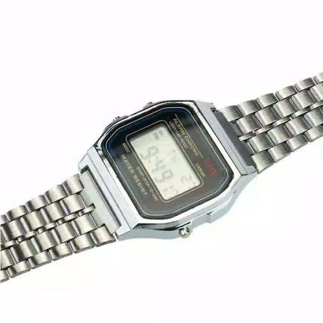 (G_W)Jam Tangan Wanita Digital Kotak Rantai Model Casio