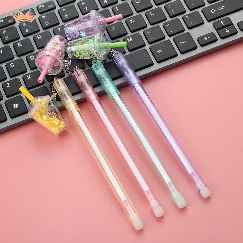 

0.5mm Kreatif Susu Cangkir Teh Liontin Gel Pena Lucu Payet Mahasiswa Tanda Tangan Pena MK