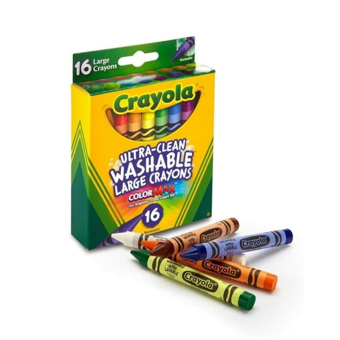 Jual Crayola Ultra-Clean Washable Large Crayons 16 Colors | Shopee ...