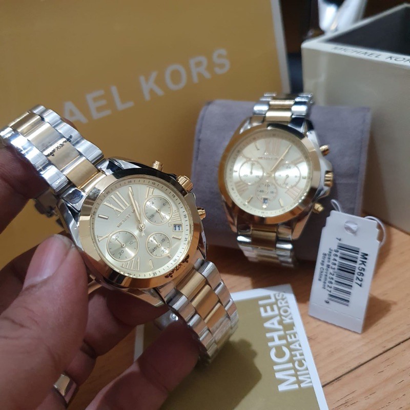 Jam Tangan Couple/Satuan MK-5627 dan MK-5974 combi silver gold original 100%