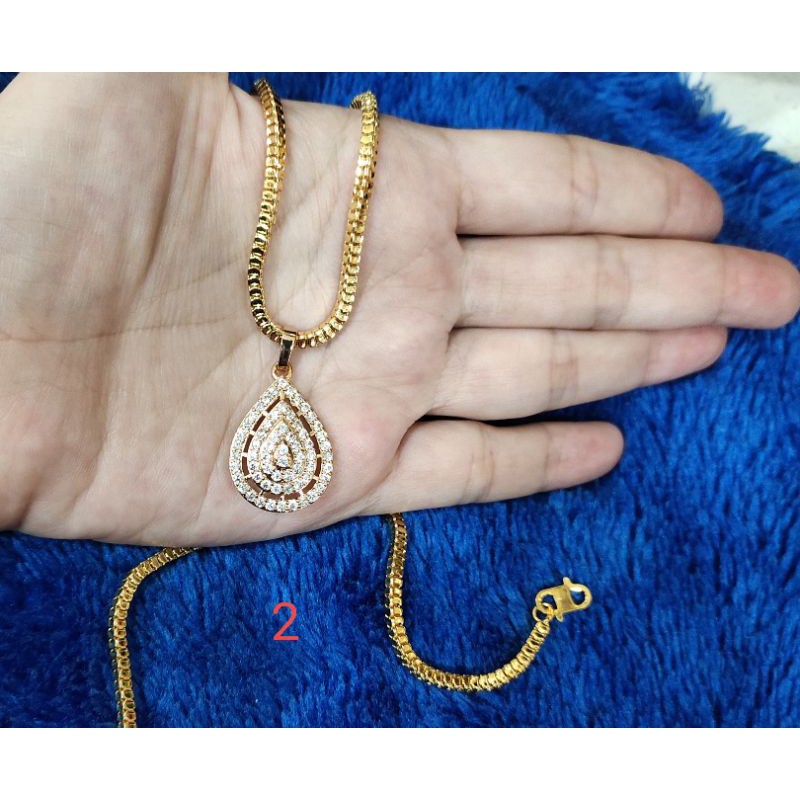 Fifi Fashion Kalung Liontin Model Helsa Perhiasan Lapis emas 28#