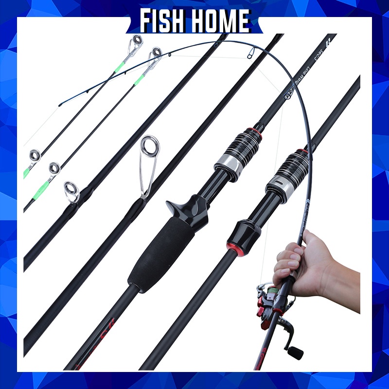 Serat Karbon Spinning Casting Fishing Rod Kualitas Tinggi EVA Menangani 3 Bagian 1.8 M Baitcasting Fishing Rod untuk Air Asin Air Tawar Sungai Danau Memancing Ikan Mas