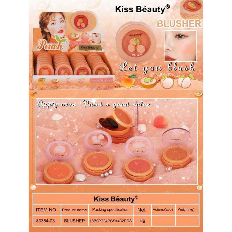 ECER BLUSH ON KISS BEAUTY LOVELY COOKIE / BLUSH ON PEACH NO.83354-03