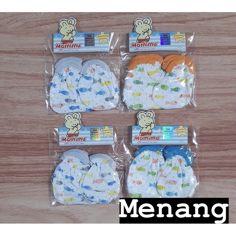 SARUNG TANGAN &amp; KAKI BAYI MAMIMU BON BON PETIT MARVELI SUNNY WARNA/PUTIH JUAL ECER(1Pasang) TERMURAH