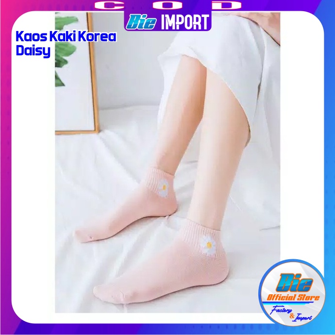 Kaos Kaki Korea Wanita Motif Daisy Impor Best Seller