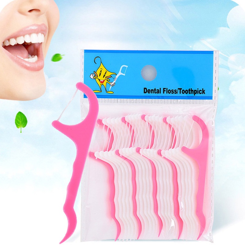 DENTAL FLOSS TOOTHPICK - Tusuk Gigi Benang Pembersih Gigi  Isi 25 PCS