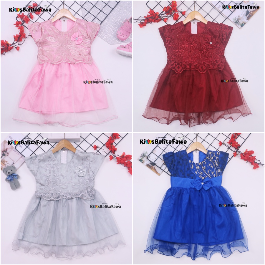 Gaun Baby Bella Uk. 6-18 Bulan / Dress Bayi Murah Baju Perempuan Gaun Pesta Anak Cewek Princess Kids