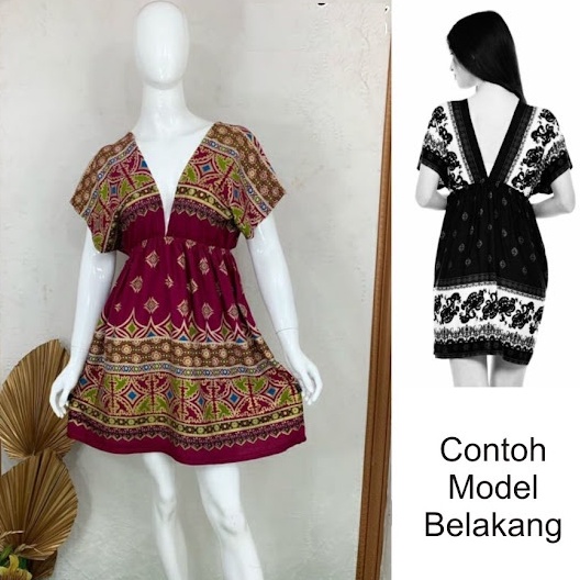 Sexy Lingerie Dress Murah Baju Tidur Wanita Motif Batik SW094-15