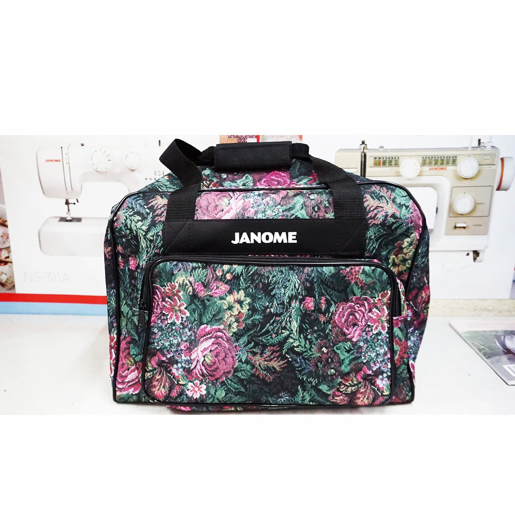 JANOME ACCESORIES tas mesin jahit merk janome/carry case sewing machine janome - motif bunga-bunga