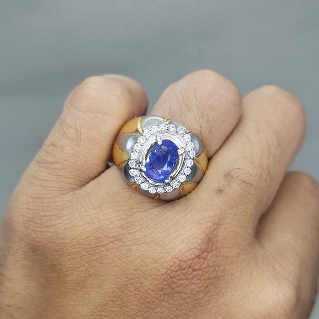 Batu Cincin Asli Blue Safir Selon Srilangka