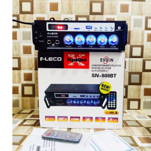 Amplifier Bluetooth Fleco SN-808 BT Karaoke/USB/FM/SD/MP3