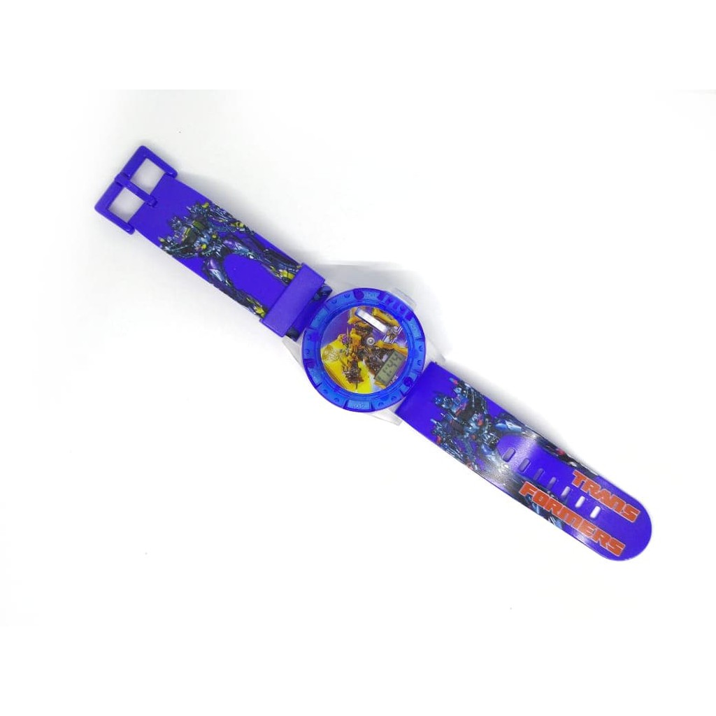 New Arrival JAM TANGAN ANAK LAKI LAKI PROYEKTOR ROBOT TRANSFORMER LASER HOLOGRAM Low Price!