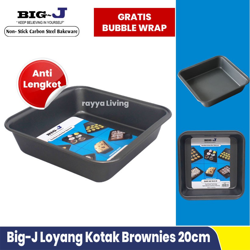 Loyang Kotak Ukuran 20x20 Big J 8 Inch Anti Lengket