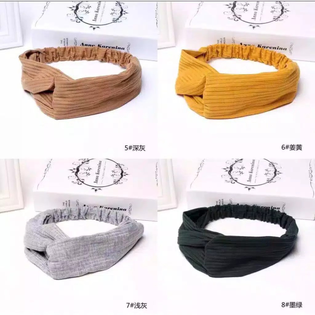 BANDO KOREA KEKINIAN MOTIF BUNGA BENDO WANITA DEWASA IKAT RAMBUT PEREMPUAN A4