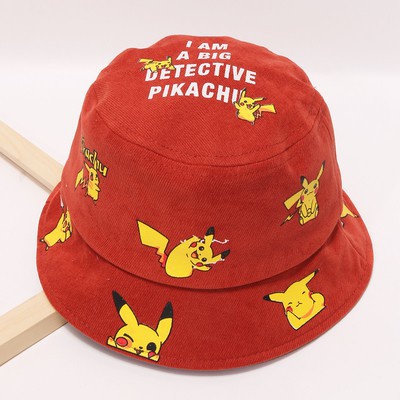 Topi Bucket Motif Pikachu Bahan Corduroy Untuk Anak Laki-Laki Dan Perempuan