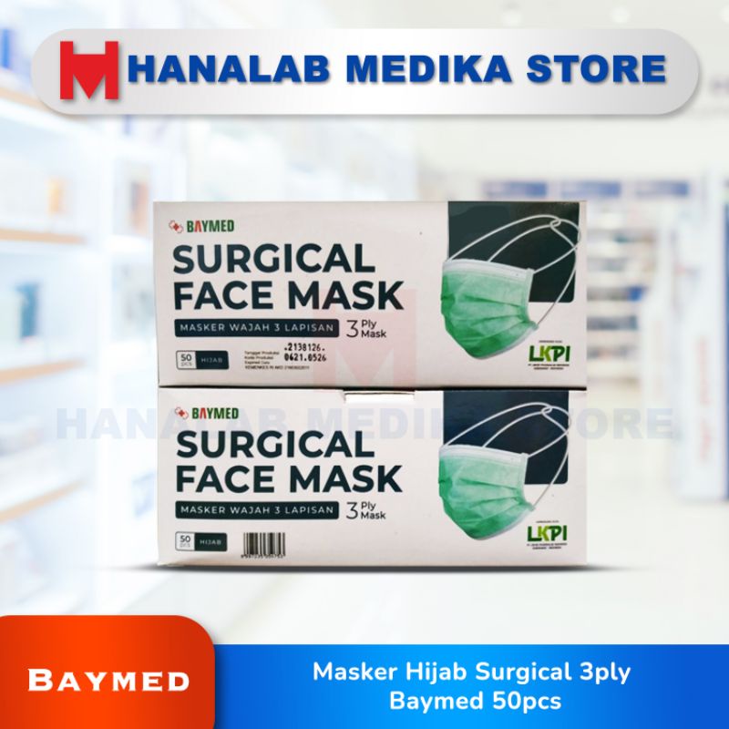 BAYMED HIJAB / Masker Hijab Surgical 3ply Baymed 50pcs