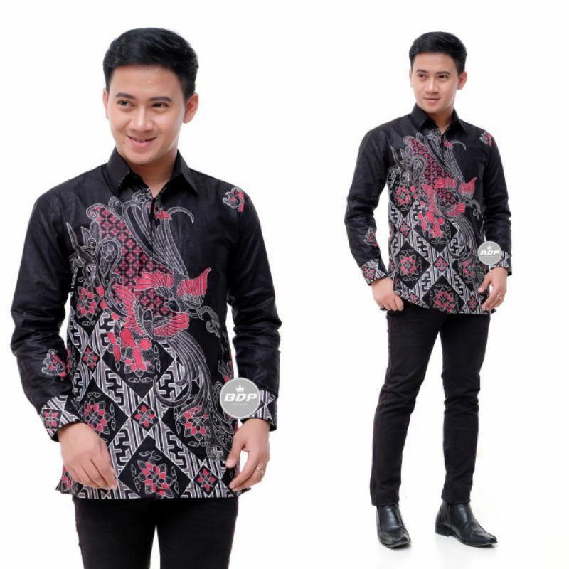 KEMEJA BATIK PRIA LENGAN PANJANG JUMBO M L XL XXL