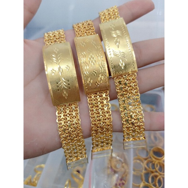 GELANG MANO PLAT PERAK 925 LAPIS MAS