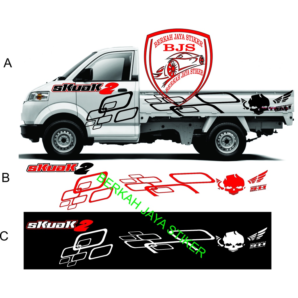 Sticker stiker mobil pickup mega carry stiker mobil pick up apv mega carry.