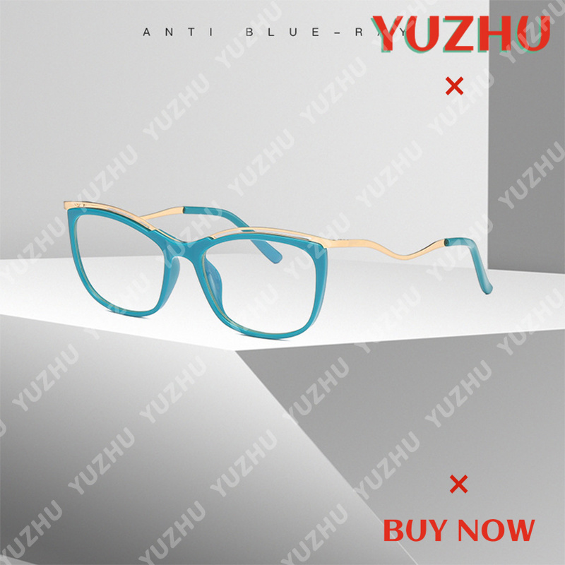 【YUZHU】COD New Fashion Anti-blue Light Personality Curved-leg Glasses untuk Wanita