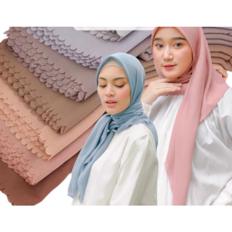 Hijab Voal Polos dan Motif Ex Garment