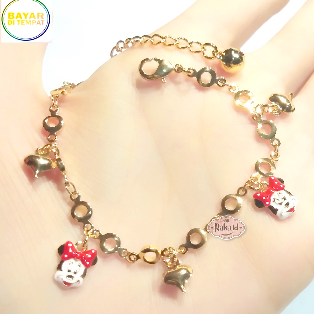 Gelang Tangan Anak Motif Dot Merah Minnie Perhiasan Anak 1090