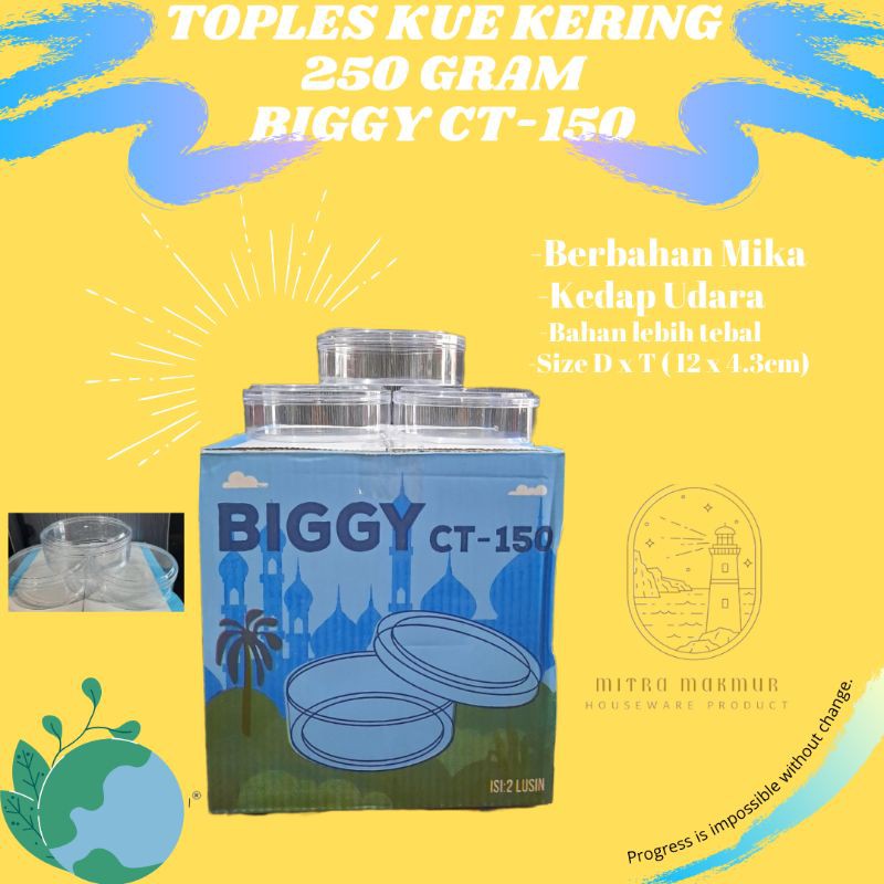 Toples Biggy 250 gram 1/4 kg isi 24 pcs / Toples Biggy CT 150