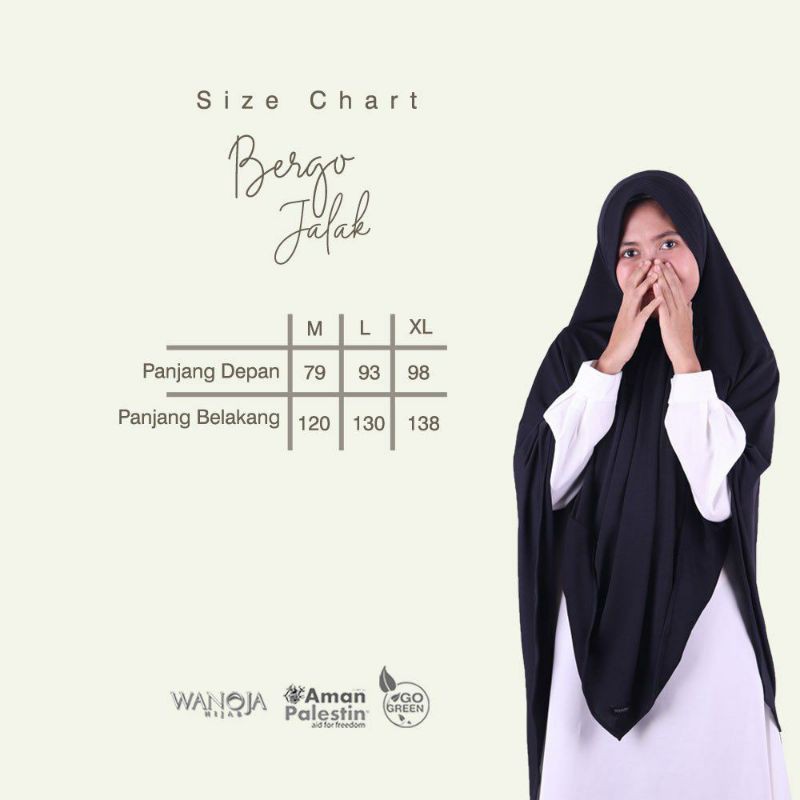BERGO JALAK BY WANOJA HIJAB JILBAB HITAM SYAR'I
