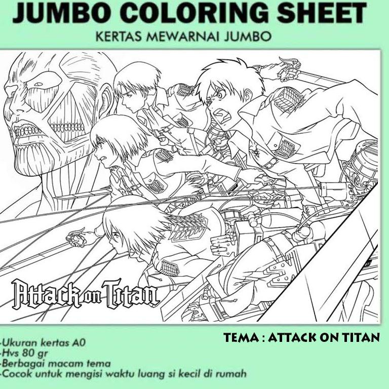 

[KODE 06CR7] JUMBO COLORING SHEET bisa custom nama KIDS GIANT POSTER 84x118cm KERTAS MEWARNAI BESAR MAINAN ANAK AOT ATTACK ON TITAN AMONG US SPACE PRINCESS CARTOON