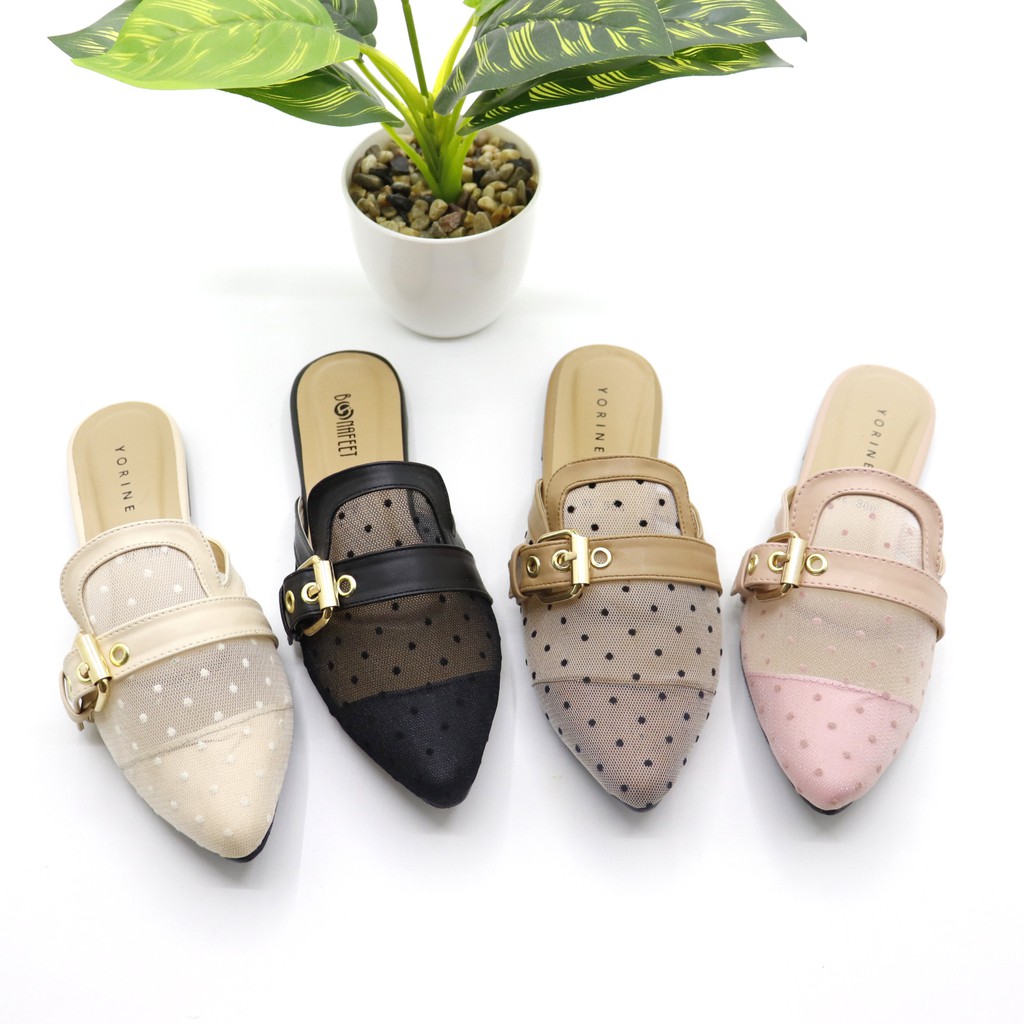 SBM STORE KAILA MULES JARING SEPATU CEWEK FLAT SHOES TEPLEK TERBARU TREND 2023