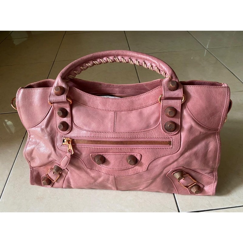 Tas wanita balenciaga warna pink preloved bagus