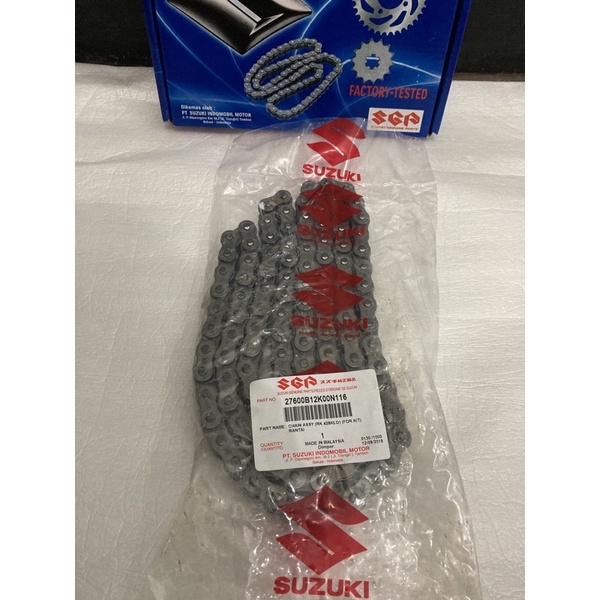 Gear Set Ecer Sprocket Gear Depan Gear Belakang Rantai Satria FU FI Injeksi Original SGP-Rantai Non Sambungan