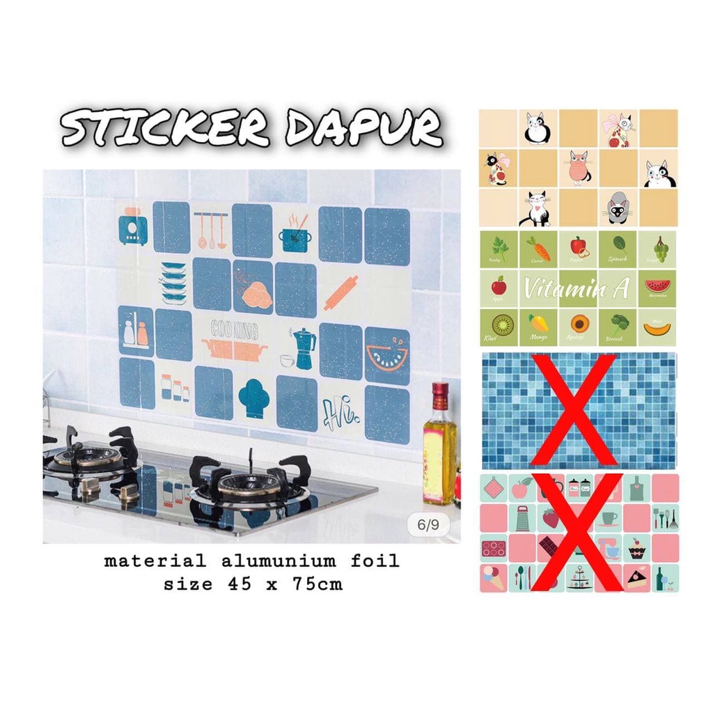 Jual STICKER DAPUR TAHAN PANAS / STICKER DAPUR SIZE 45 X 75CM | Shopee