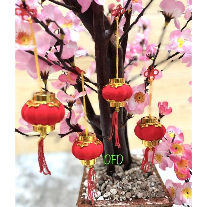 

[BISA COD] Lampion Imlek / Lampion Bludru Mini Bulat ( Isi : 30 Pc )