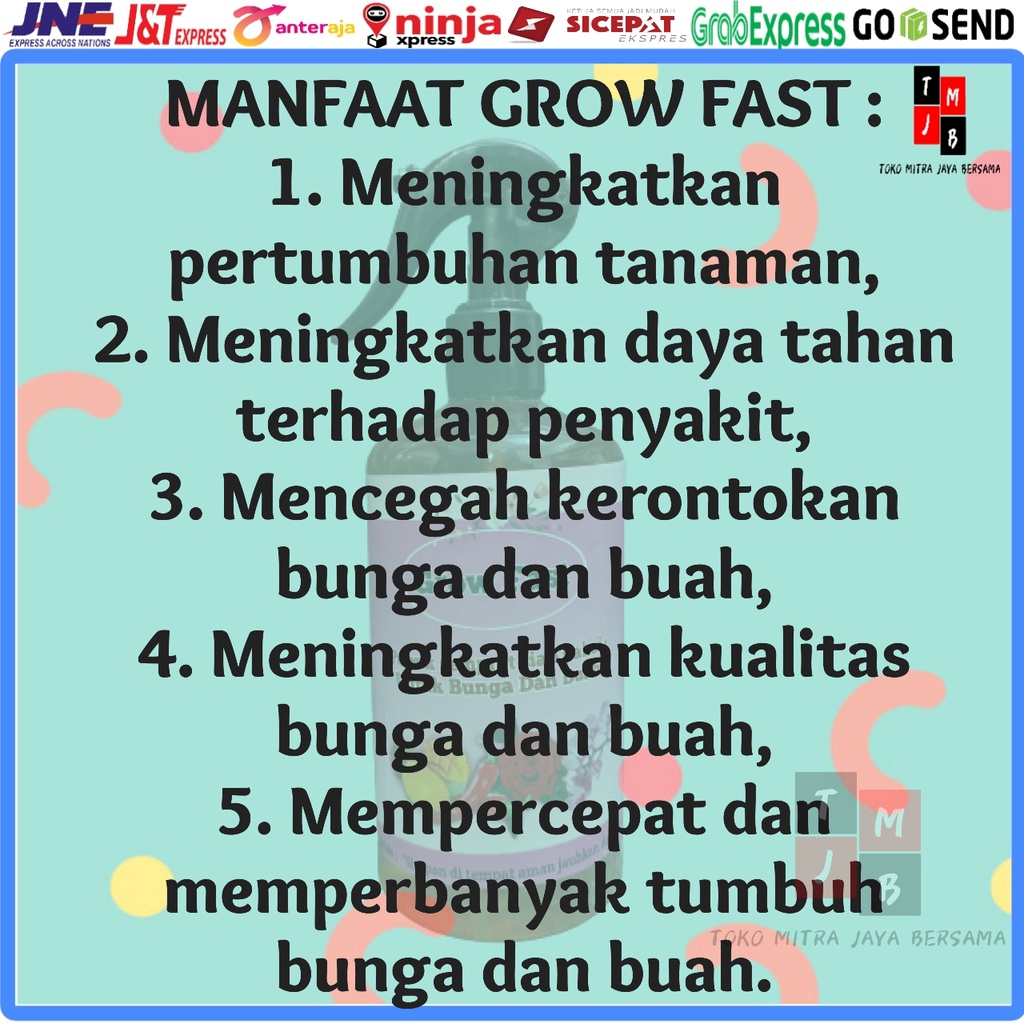 GROW FAST PUPUK SEMPROT CAIR UNTUK TANAMAN BUNGA DAN BUAH 500ML