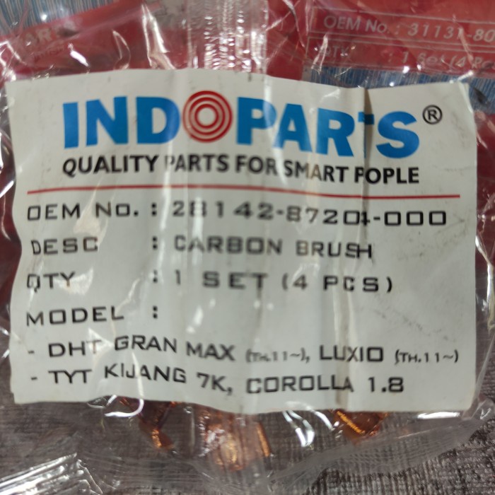 Brush Set, Starter Motor GrandMax, Kijang 7k, Corolla - Indoparts