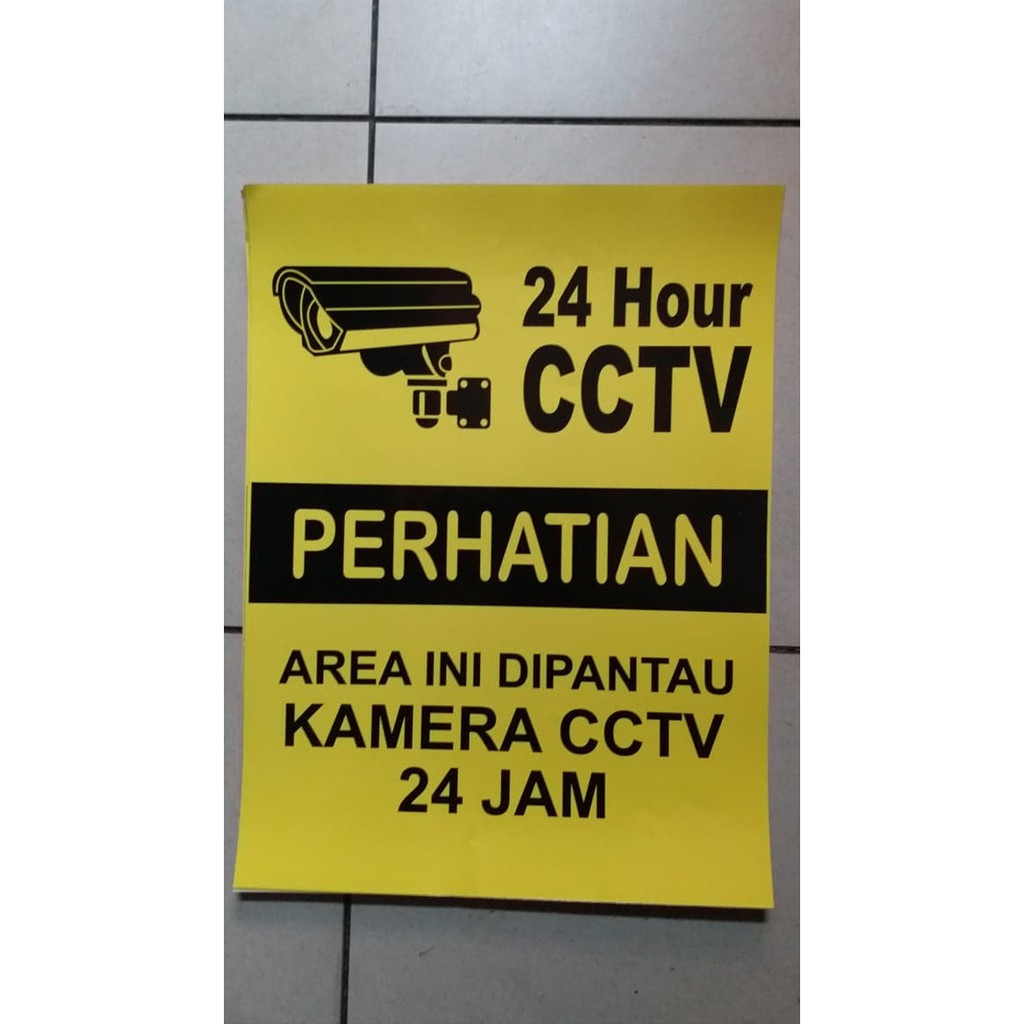 

SIGN STICKER 24 HOUR PERHATIAN AREA INI DI PANTAU CCTV 10X15CM