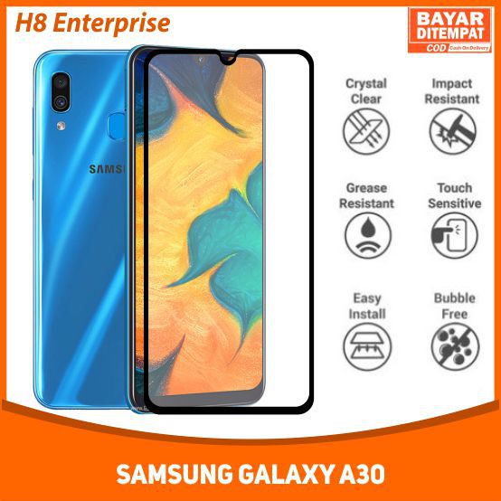 Tempered Glass 6D Full Cover Full Glue For SAMSUNG GALAXY A30 New Edition