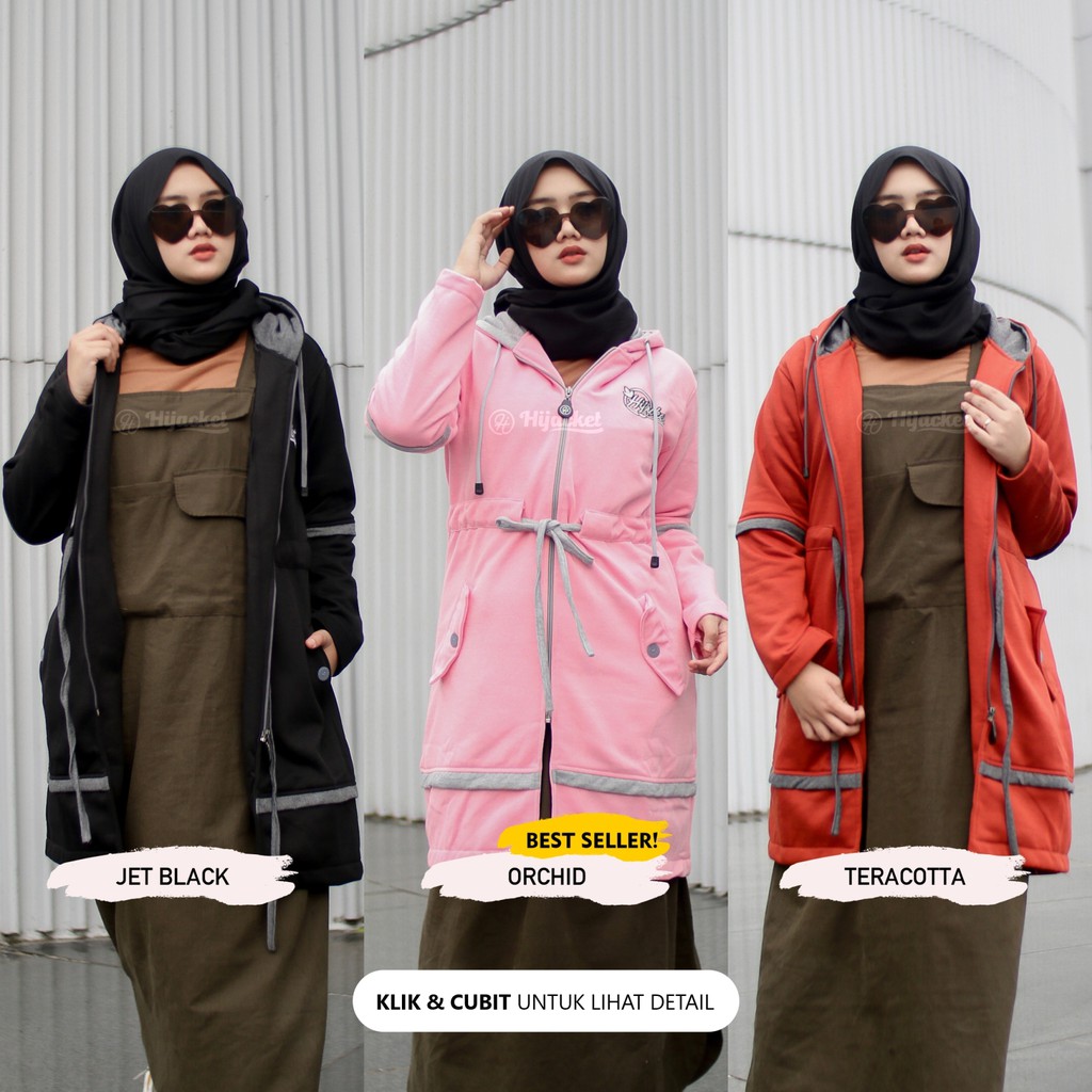 ✅Beli 1 Bundling 4✅ Hijacket AURELIA Original Jacket Hijaber Jaket Wanita Muslimah Azmi Hijab-3