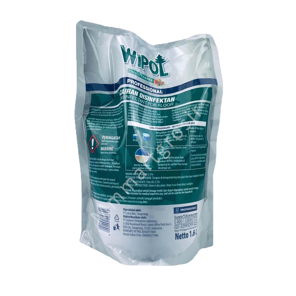 Wipol / Karbol Cemara / Cairan Disinfektan / 1.6 Liter