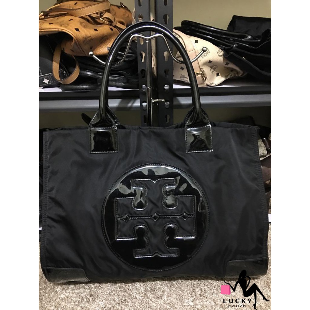 Tory Burch Ella Nylon Tote Bag Black