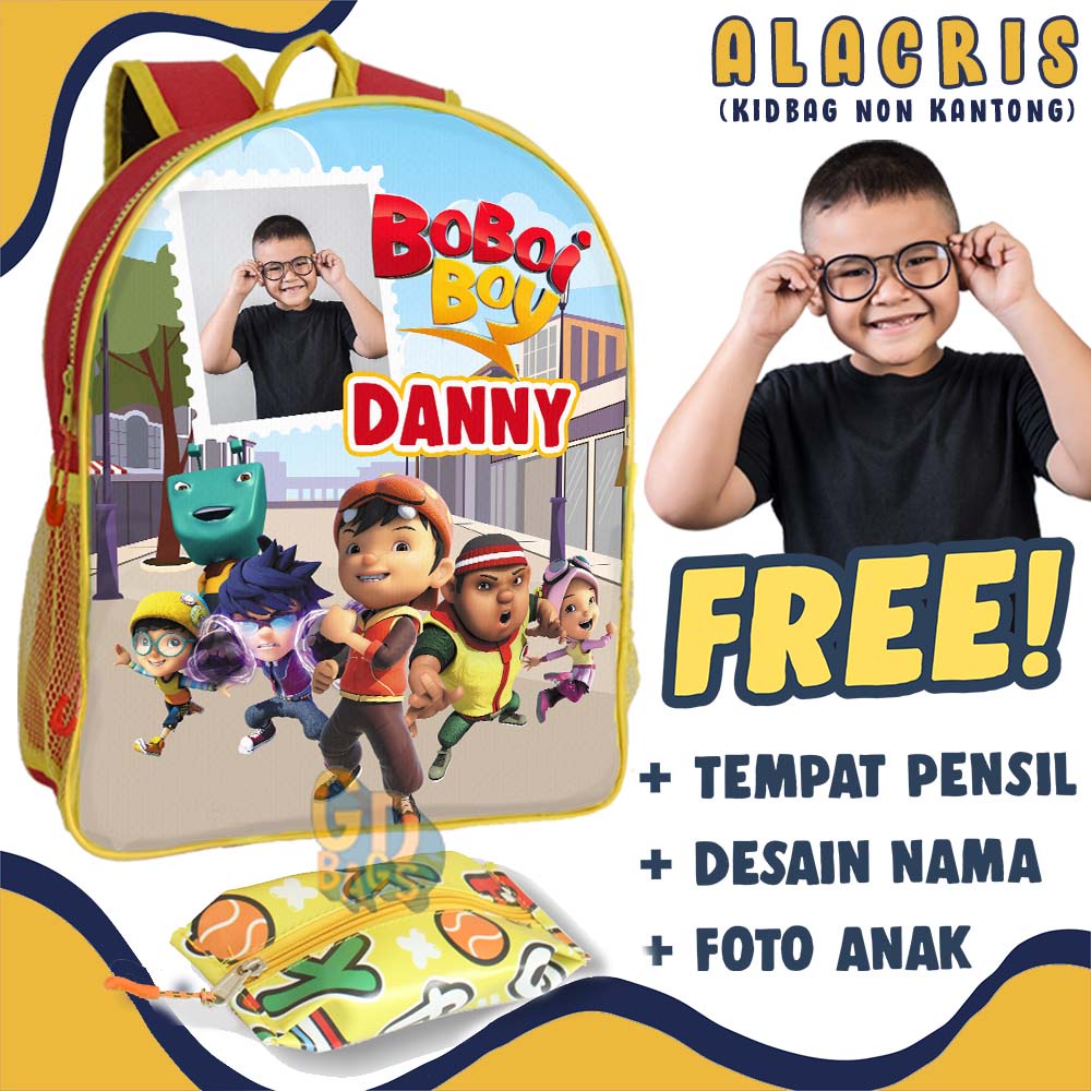 Tas Anak Custom+Foto Boboiboy / Tas Anak PAUD [Alacris] GDKids.id