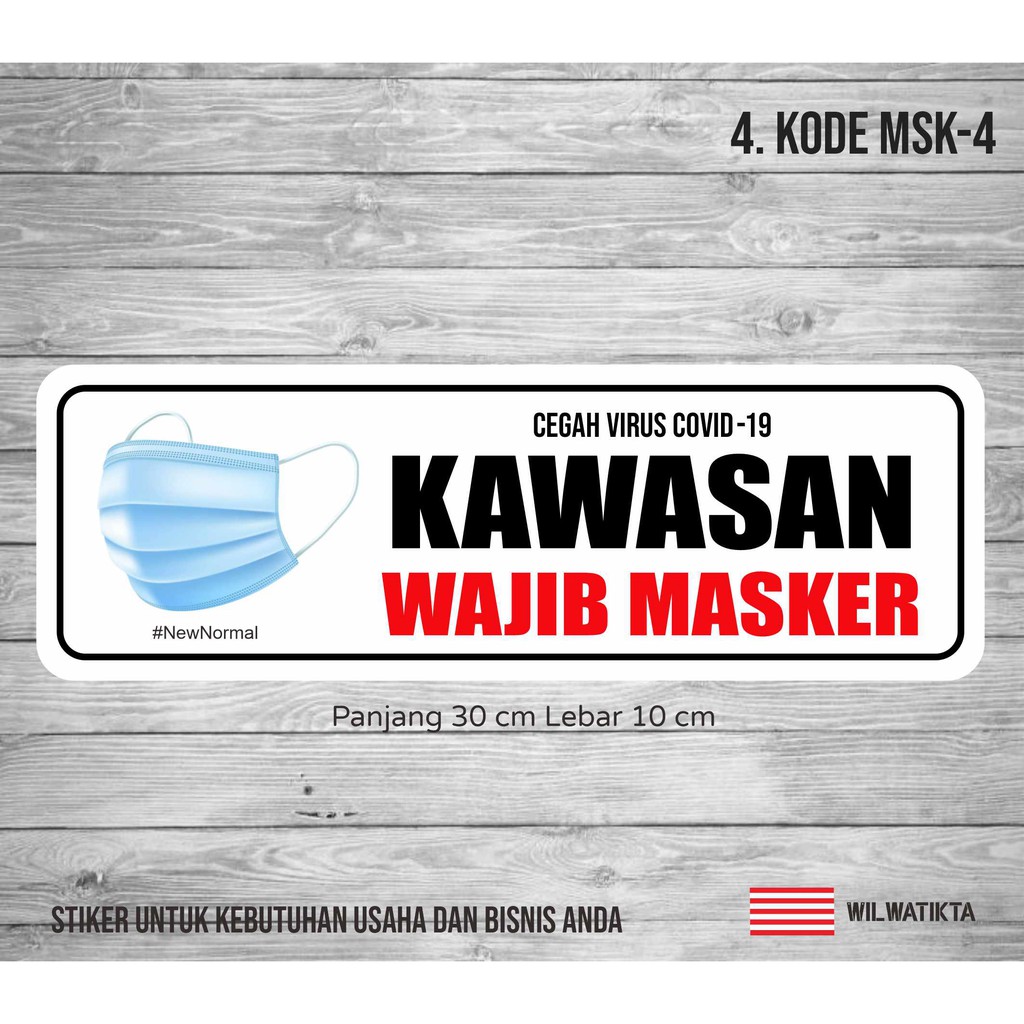 01 Sticker Warning Wajib Masker Min 2 Pc Shopee Indonesia