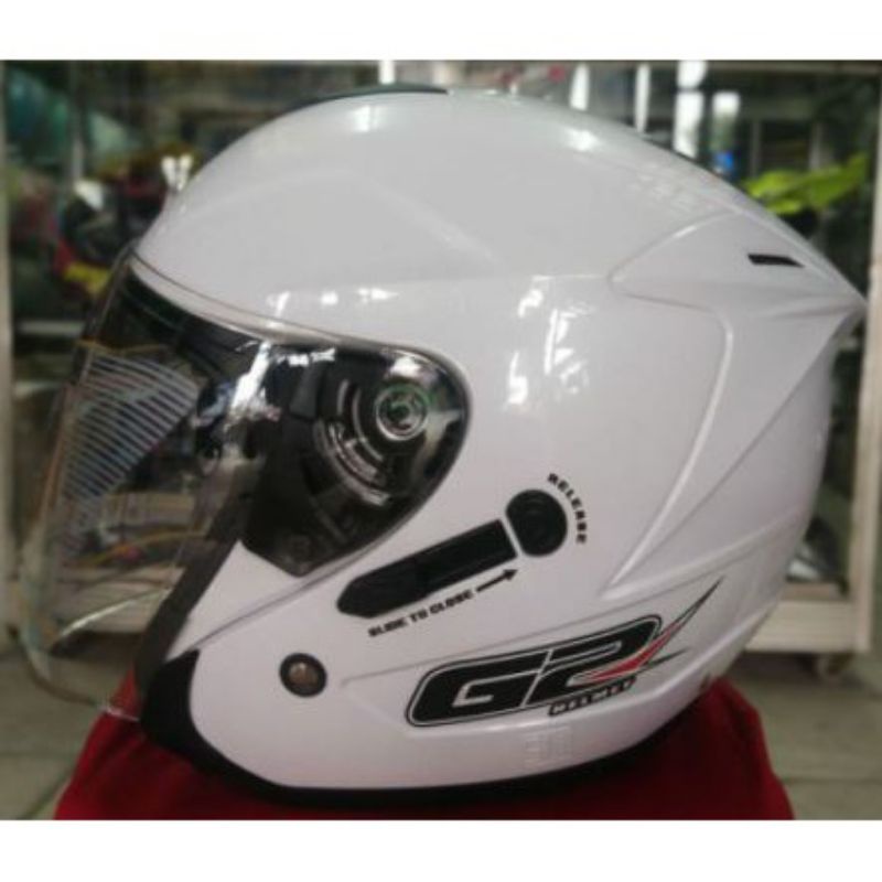 HELM G2 OPTIMAX SOLID WHITE DOUBLE VISOR