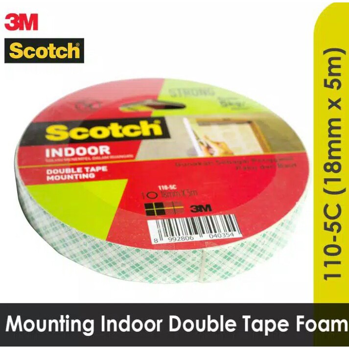 

Mounting Double Tape Size 18 mm x 5m 3M Scotch 110-5C
