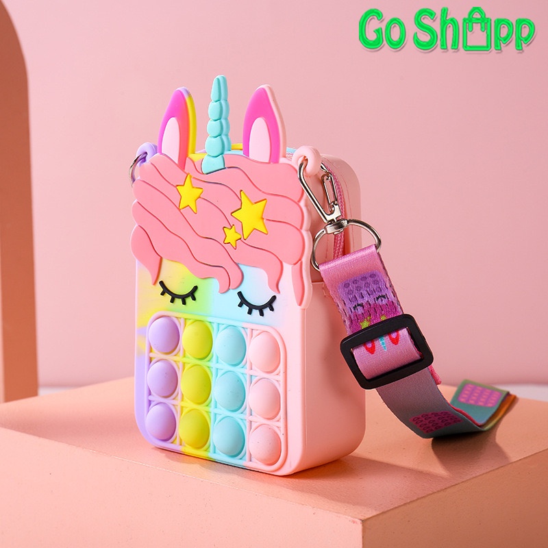 Tas Pop it Anak Unicorn Lucu Import - Tas Selempang Anak Karakter Unicorn - Tas Pop It Terbaru Import - Tas Anak Lucu Pop It Fidget Toys [JL09]