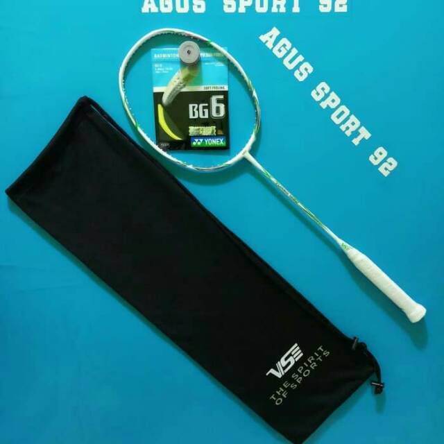 Raket Badminton VSE Turbo 126 A + Senar + Grip + Tas ( Free Pemasangan Senar )